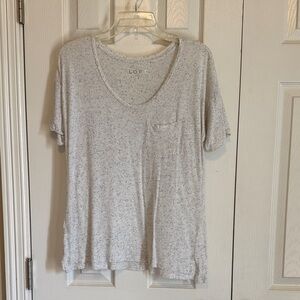 LOFT Light Gray Speckled Tee